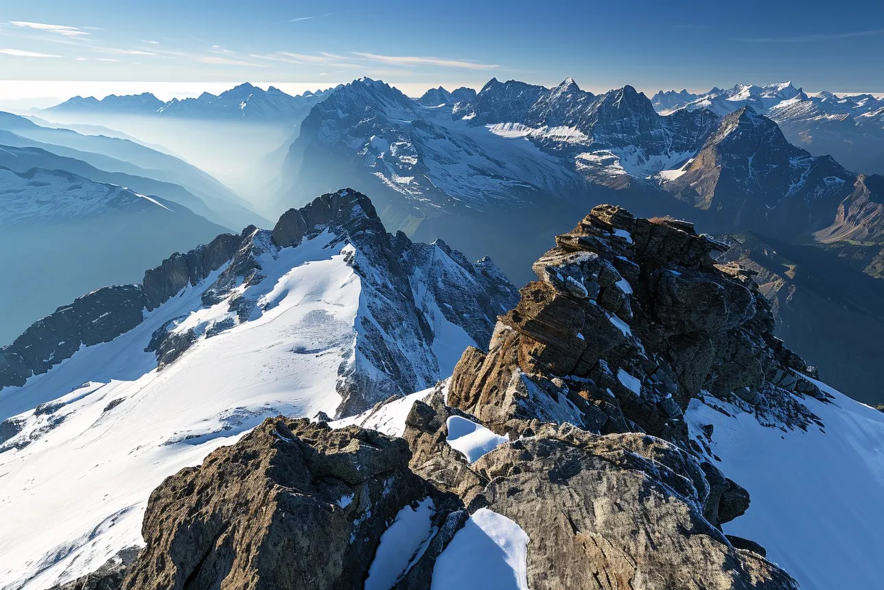 swiss mountains in winter